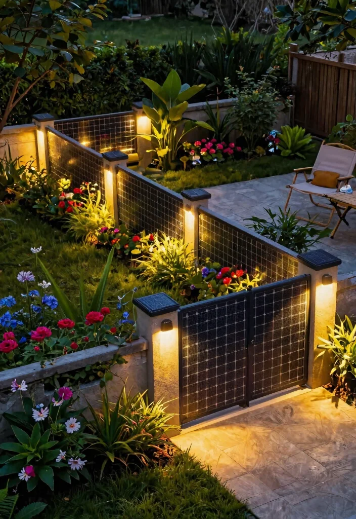 15 Modern Metal Fence Ideas That Provide Privacy Without Feeling Closed In - 14. Solar-Powered Decorative Fencing 1