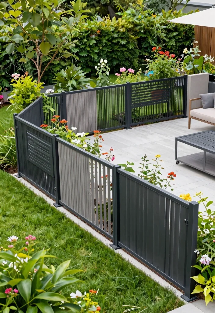 15 Modern Metal Fence Ideas That Provide Privacy Without Feeling Closed In - 15. Modular Metal Fencing Systems 1