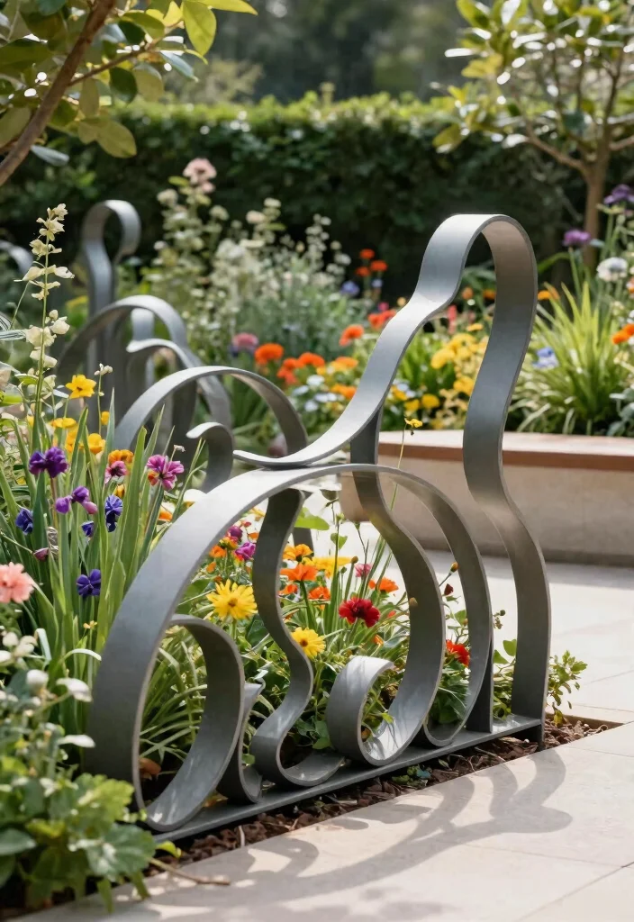 15 Modern Metal Fence Ideas That Provide Privacy Without Feeling Closed In - 4. Artistic Sculptural Fences 1