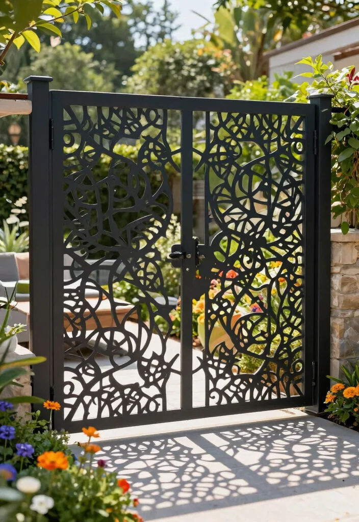 15 Modern Metal Fence Ideas That Provide Privacy Without Feeling Closed In - 7. Custom Laser-Cut Designs 1