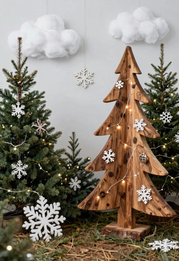 15 Outdoor Christmas Decoration Ideas That Survive Wind and Rain - 6. Rustic Wooden Decorations 1