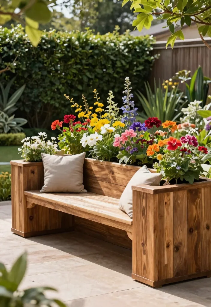 15 Outdoor Furniture Ideas That Hold Up in Any Weather - 12. Planter Benches 1