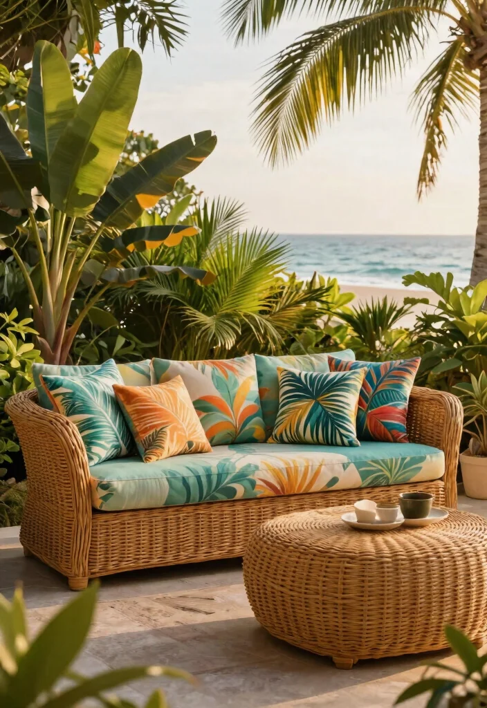 15 Outdoor Sofa Ideas That Hold Up Through Rain and Sun - 1. Luxe Wicker Paradise 1