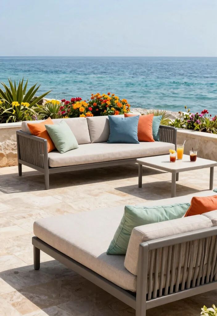 15 Outdoor Sofa Ideas That Hold Up Through Rain and Sun - 6. Chic Sun Loungers 1