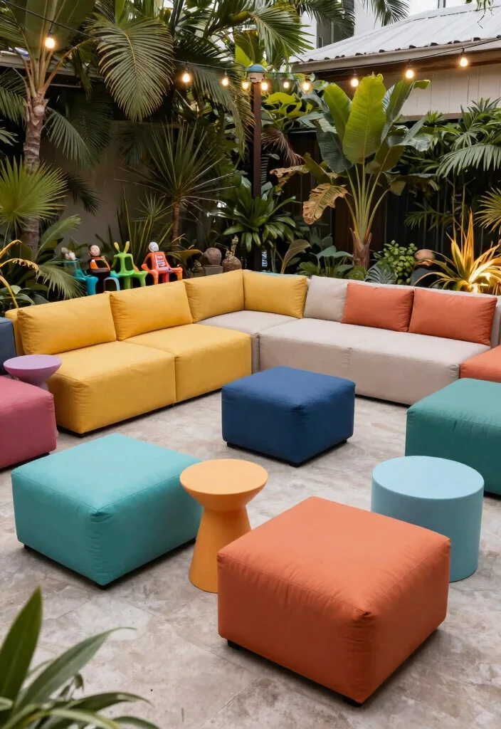 15 Outdoor Sofa Ideas That Hold Up Through Rain and Sun - 7. Trendy Modular Sofas 1