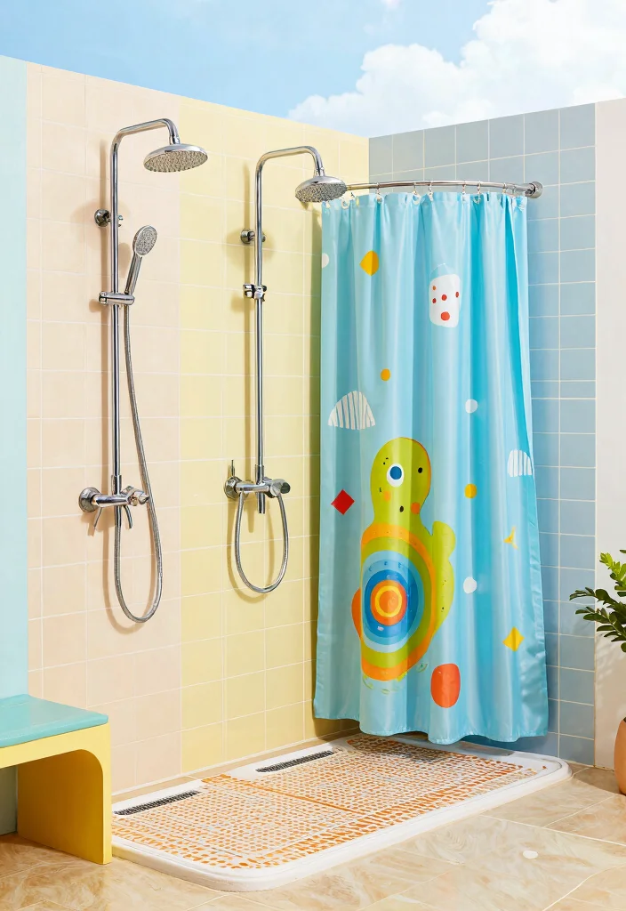 15 Pool Shower Outdoor Ideas That Rinse Off Chlorine Before Going Inside - 15. Family-Friendly Poolside Shower 1