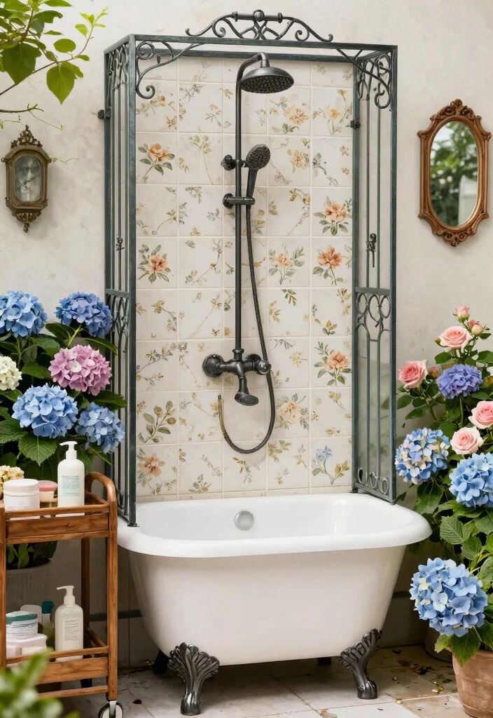 15 Pool Shower Outdoor Ideas That Rinse Off Chlorine Before Going Inside - 7. Vintage-Style Shower 1