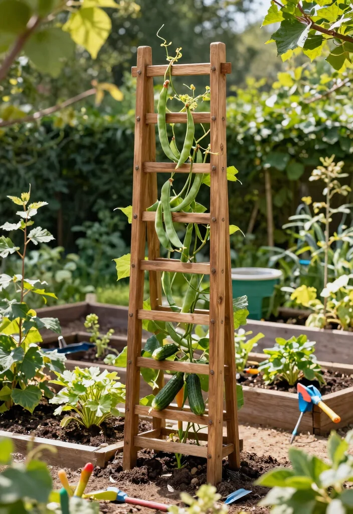15 Raised Bed Trellis Ideas That Support Heavy Vines - 1. Classic Wooden Trellis 1