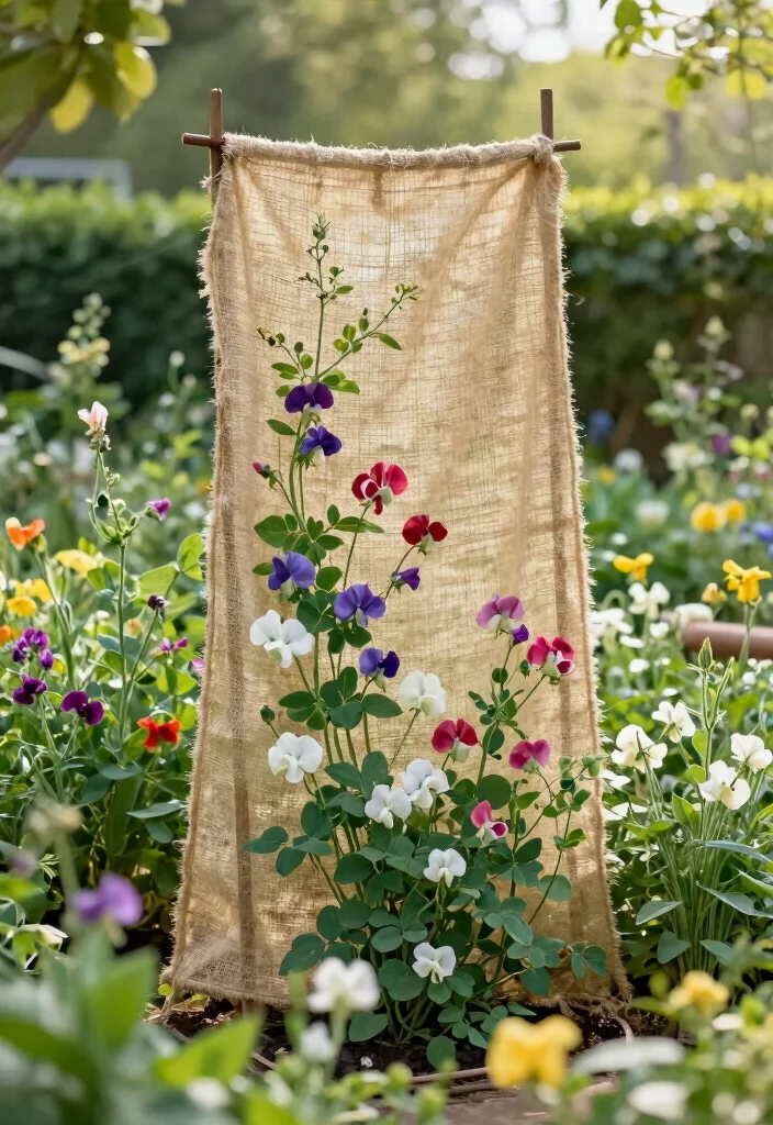 15 Raised Bed Trellis Ideas That Support Heavy Vines - 10. Fabric Trellis 1