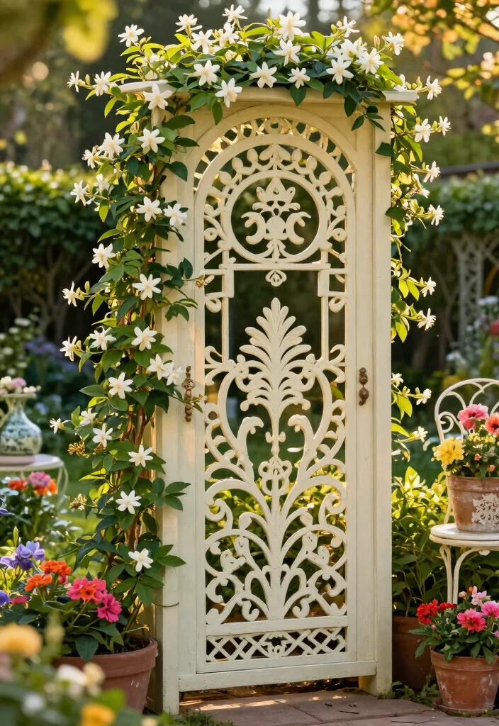 15 Raised Bed Trellis Ideas That Support Heavy Vines - 15. Decorative Trellis 1