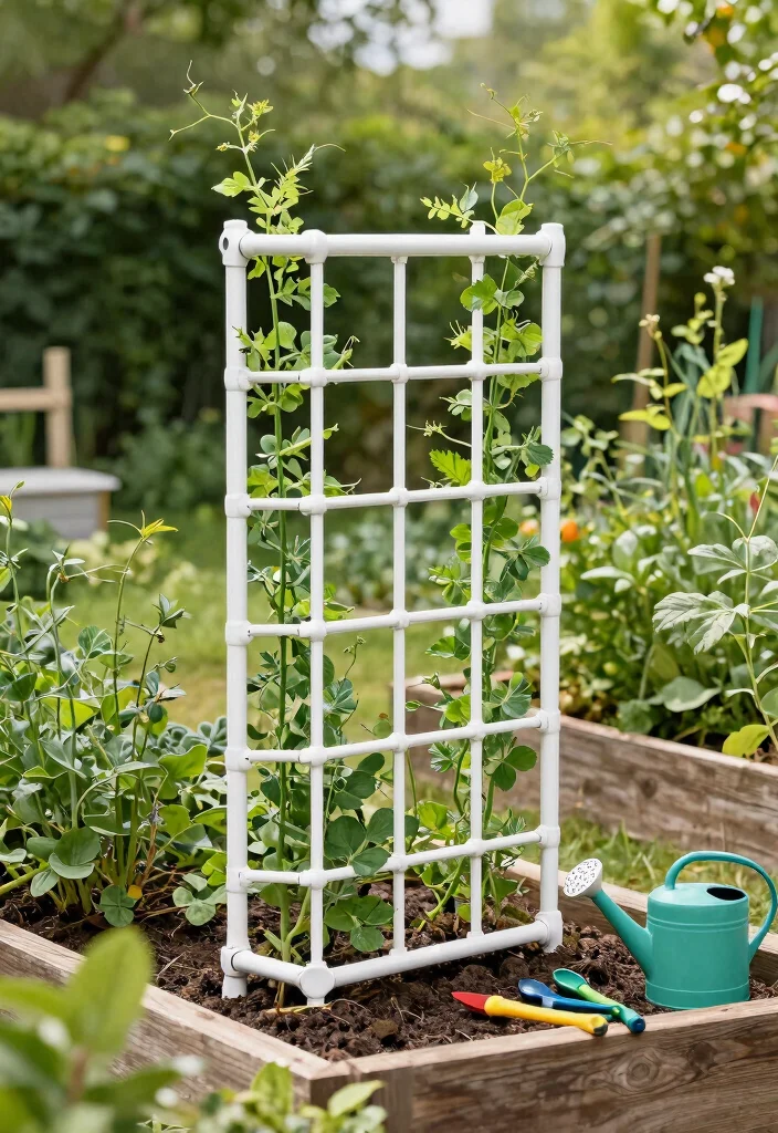15 Raised Bed Trellis Ideas That Support Heavy Vines - 3. PVC Pipe Trellis 1