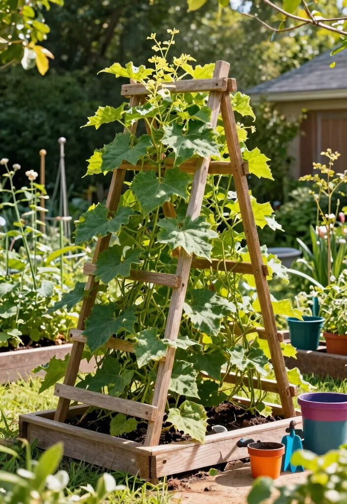 15 Raised Bed Trellis Ideas That Support Heavy Vines - 6. A-Frame Trellis 1