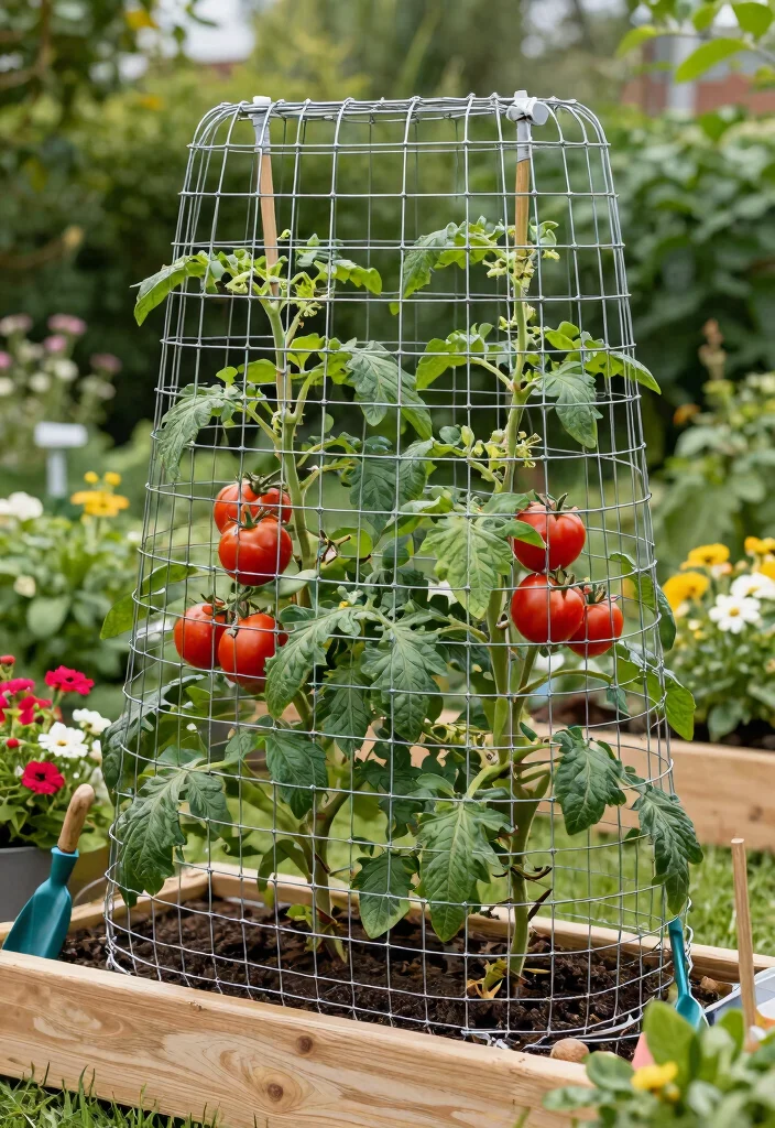 15 Raised Bed Trellis Ideas That Support Heavy Vines - 7. Wire Mesh Trellis 1