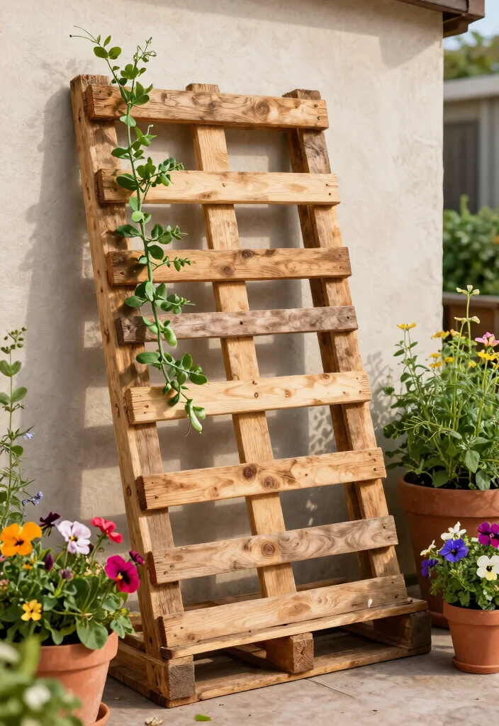 15 Raised Bed Trellis Ideas That Support Heavy Vines - 8. Pallet Trellis 1