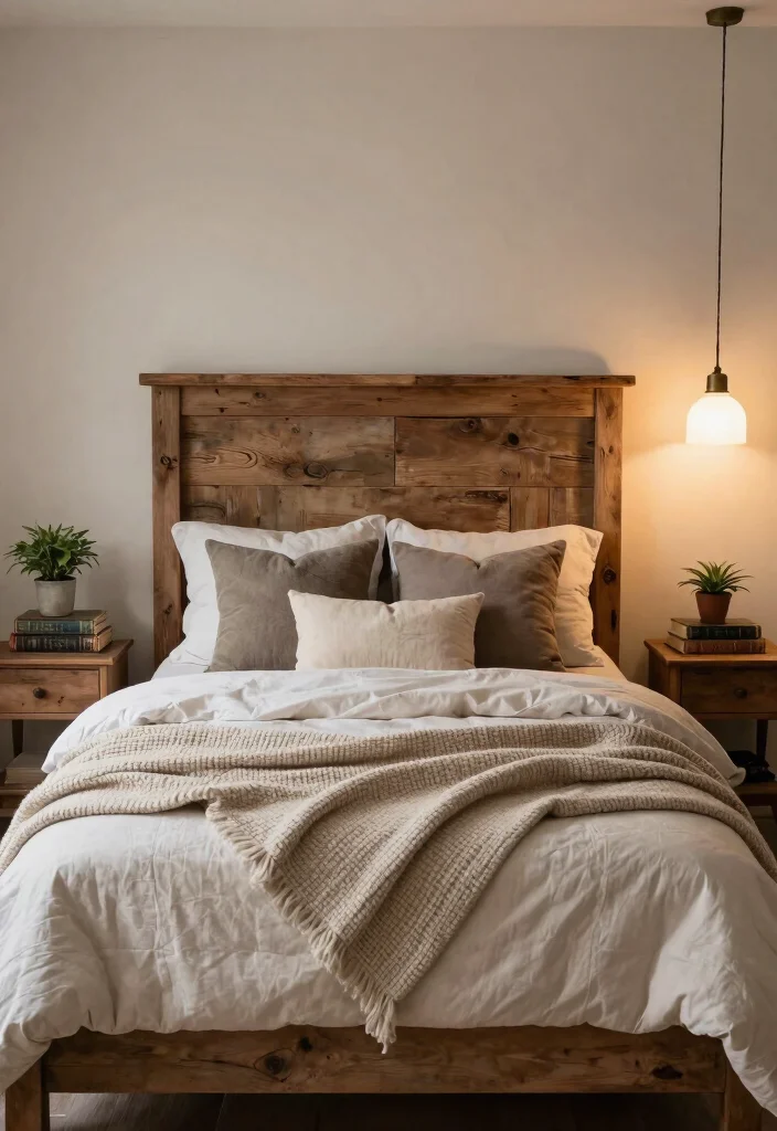 18 Farmhouse Bedroom Decor Ideas on a Budget That Feel Cozy Not Staged - 1. Reclaimed Wood Headboard 1