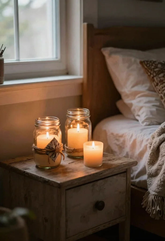 18 Farmhouse Bedroom Decor Ideas on a Budget That Feel Cozy Not Staged - 10. Homemade Candles for a Cozy Glow 1