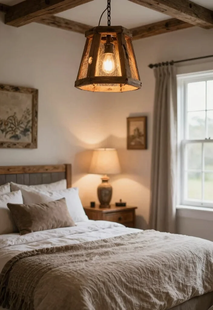 18 Farmhouse Bedroom Decor Ideas on a Budget That Feel Cozy Not Staged - 11. Farmhouse-Style Lighting Fixtures 1