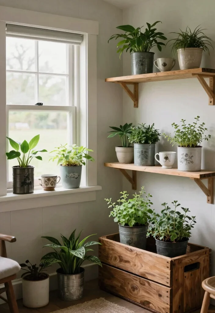 18 Farmhouse Bedroom Decor Ideas on a Budget That Feel Cozy Not Staged - 4. Upcycled Planters as Decor 1