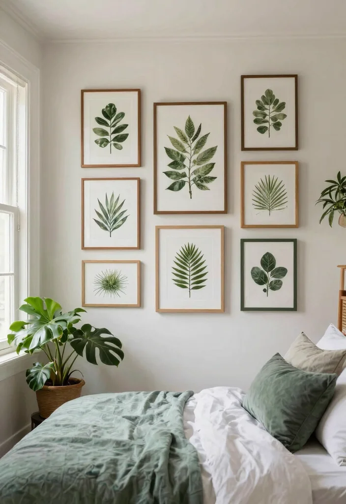 18 Farmhouse Bedroom Decor Ideas on a Budget That Feel Cozy Not Staged - 8. Botanical Prints for Wall Decor 1