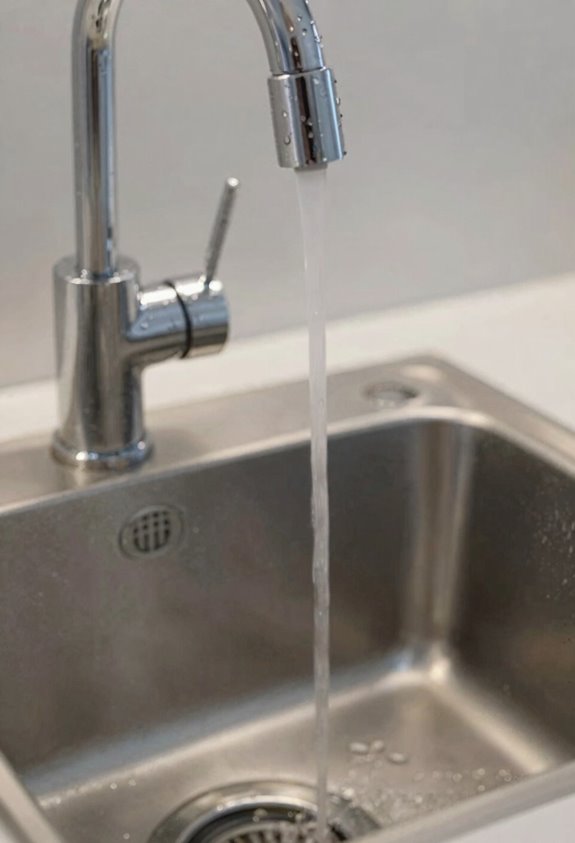 dishwasher pushes up gravity drains