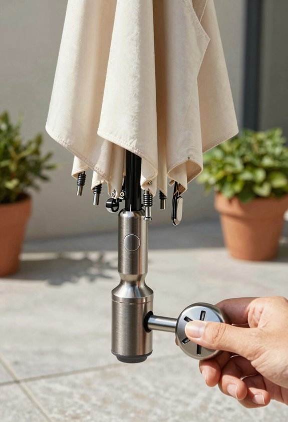 hand crank vs push button tilt