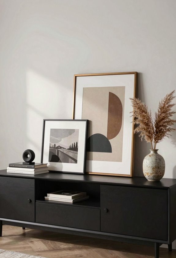 layered artwork frames create depth
