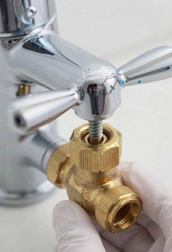 loosen hidden handle fastener carefully