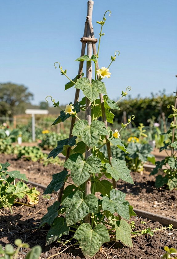 Do Beans Need a Trellis? 3 pole beans need vertical trellis support