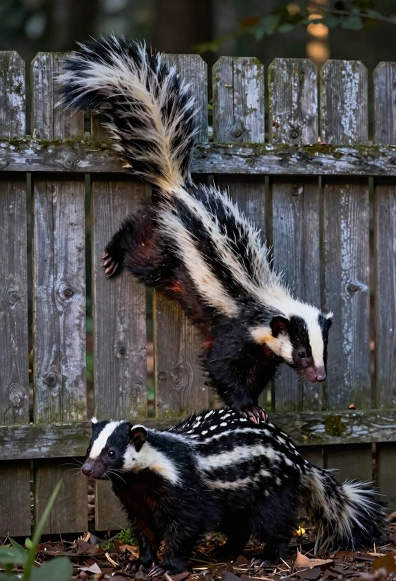 striped vs spotted skunk climbing note four words