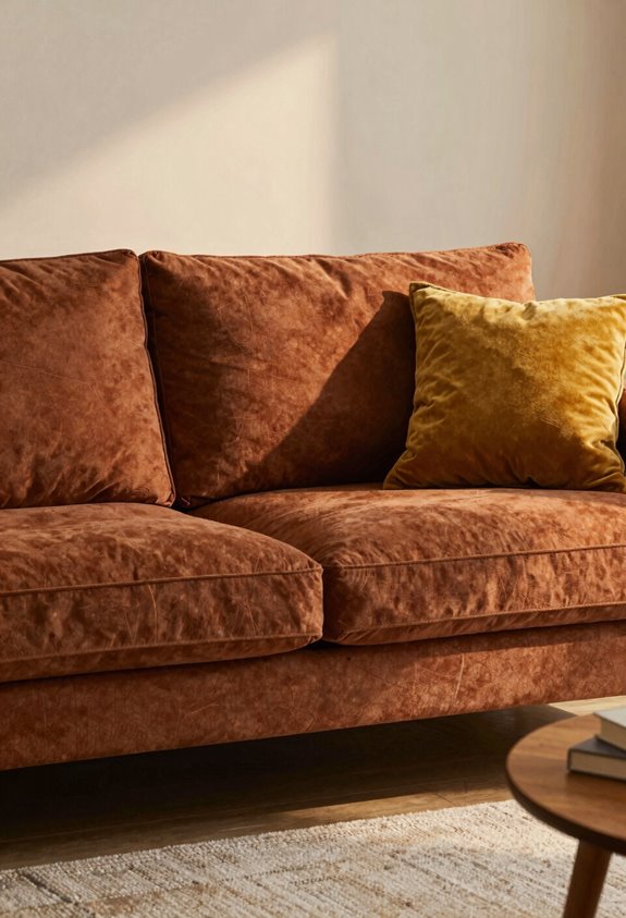 warm terracotta rust mustard accents